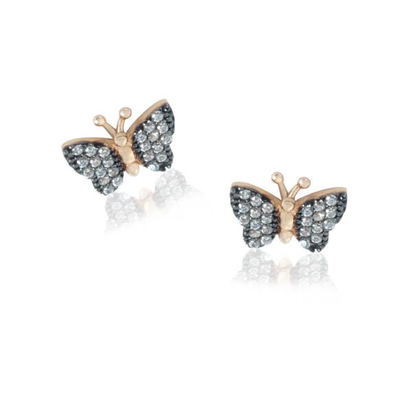 Σκουλαρίκια πεταλούδες από Ροζ Χρυσό Κ14