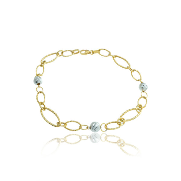 Βραχιόλι από Κίτρινο και Λευκό Χρυσό Κ14