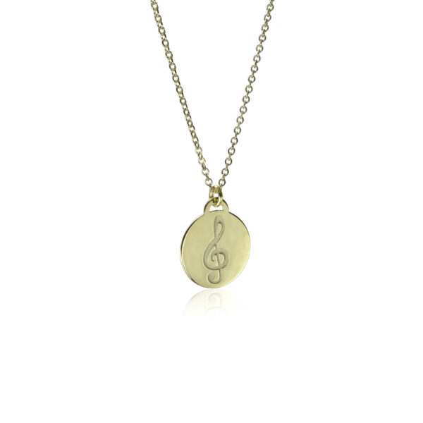 Κολιέ κλειδί του σολ από Κίτρινο Χρυσό Κ14