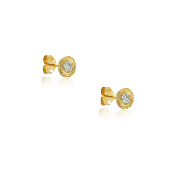 Handmade earrings 18kt Yellow Gold with Diamonds