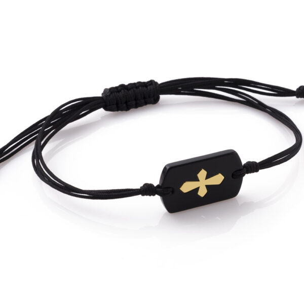 mens gold bracelet dog tag crux iii yellow 14k rockmanjewerly 089868 1